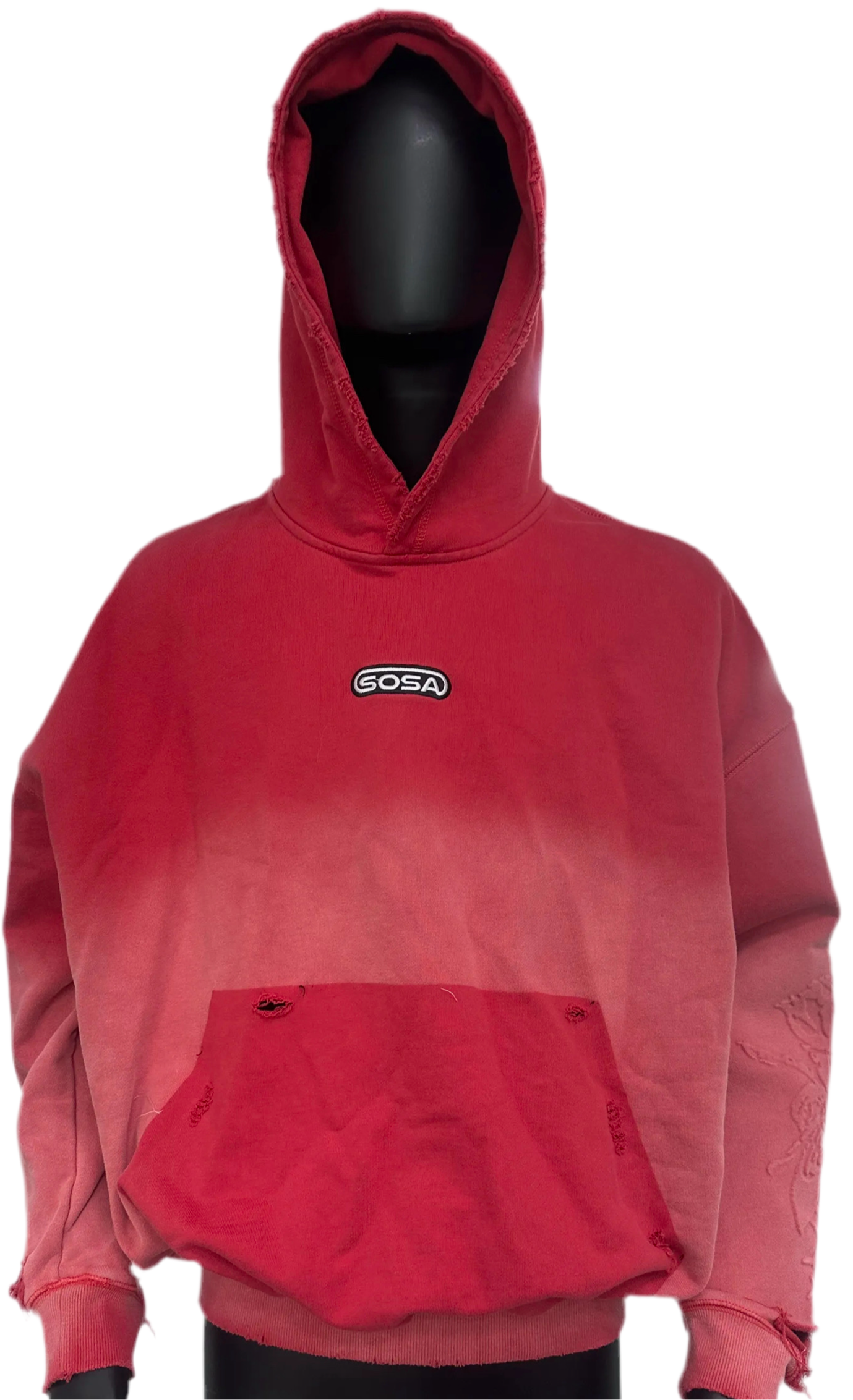 Sosa red washed hoodie